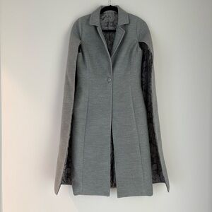Bespoke Cashmere Wool Grey Cape-style Coat
